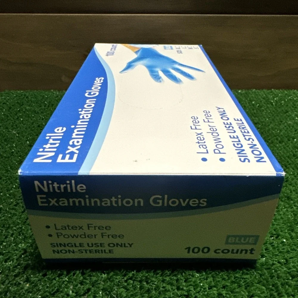 Nitrile Gloves Non-Sterile Powder-Free Latex-Free Single Use Exam 100ct Blue Med